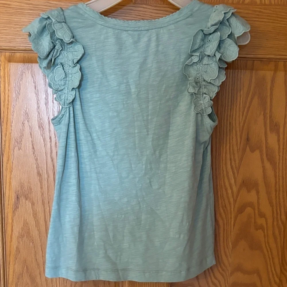 NWT Democracy mint Green Ruffle Sleeve Blouse - Picture 4 of 5